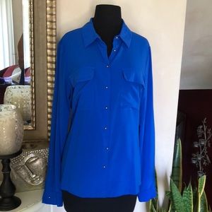 Royal Blue Two Pocket Blouse